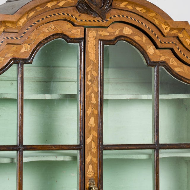 Wood Early 19th Century Dutch Marquetry Inlaid Display Cabinet For Sale - Image 7 of 18