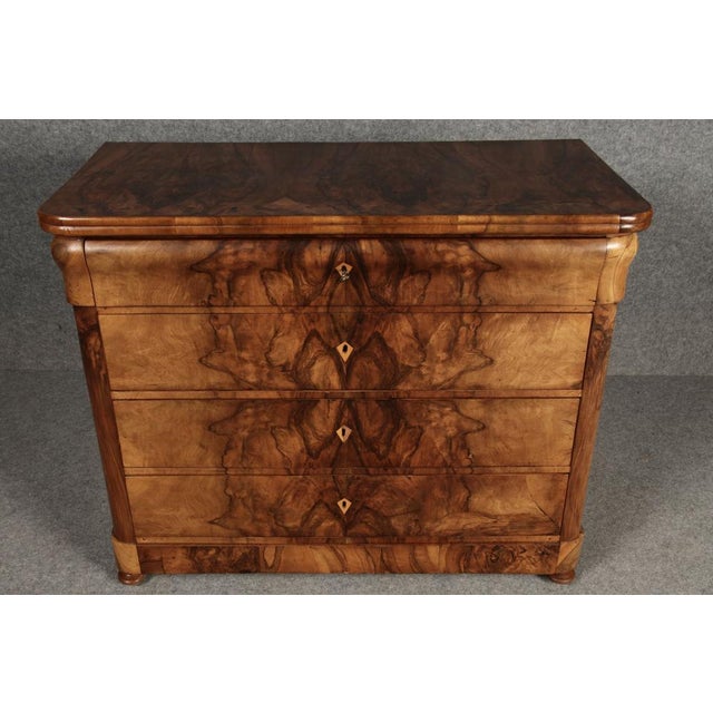 Wood Biedermeier Secretary Chest in Walnut, 1830s For Sale - Image 7 of 18
