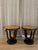 Late 20th Century Pair of Italian Art Deco Style Macassar Wood & Burl Round Side Tables For Sale - Image 5 of 7