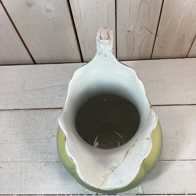 Yellow Early 1900s Antique Colonial Pottery Pitcher For Sale - Image 8 of 13
