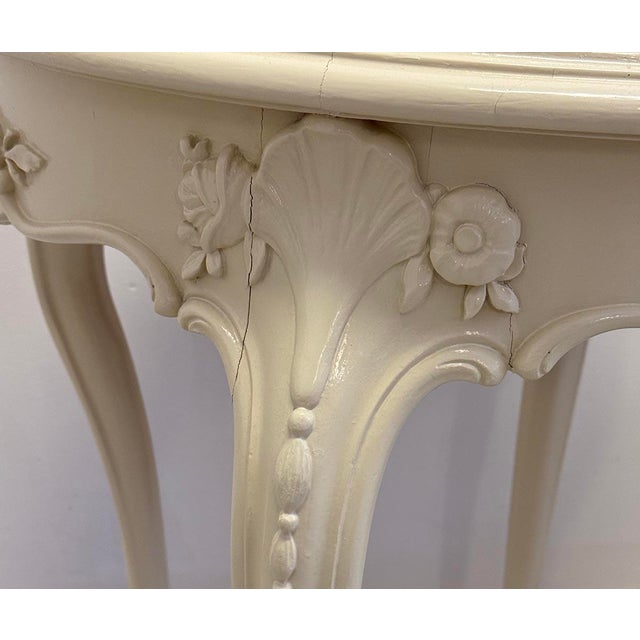 Wood Louis XV Revival White Round Table, 1870s For Sale - Image 7 of 8
