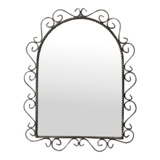 20th Century French Wrought Iron Wall Mirror For Sale