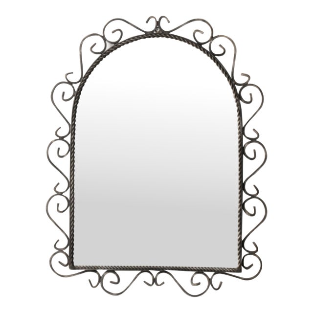 20th Century French Wrought Iron Wall Mirror For Sale