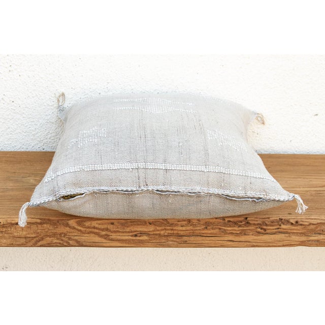 Linen Chevron Cactus Silk Moroccan Pillow For Sale In Los Angeles - Image 6 of 8