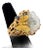 14k Yellow Gold Freeform Clear Quartz Druzy Ring For Sale