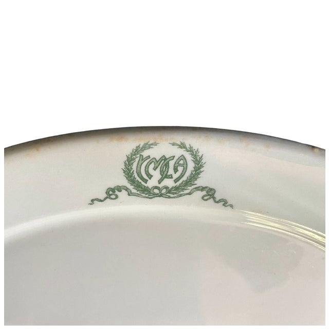 Syracuse China Antique Ymca Oval Plate – Syracuse China Restaurant Ware Platter, Green Ribbon Logo For Sale - Image 4 of 10