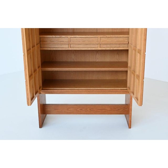 Large Mid-Century Brutalist Highboard in Oak, Germany, 1970 For Sale - Image 6 of 17