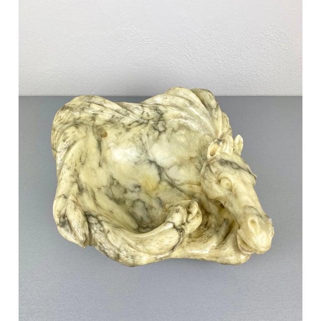 Hand Carved Alabaster Horse Centrepiece Sculpture, Italy, 1970s For Sale - Image 4 of 14