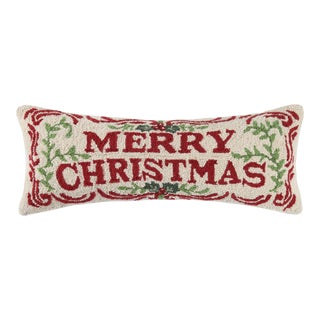 Christmas At The North Pole Merry Hook Pillow 10" x 26" For Sale
