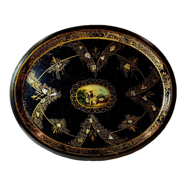 Late 19th Century French Papier-Mâché Tray For Sale