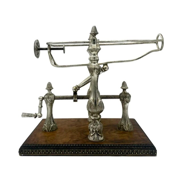 Antique French Mechanical Wine Pourer Silverplate Barware Wine Taster For Sale - Image 4 of 12