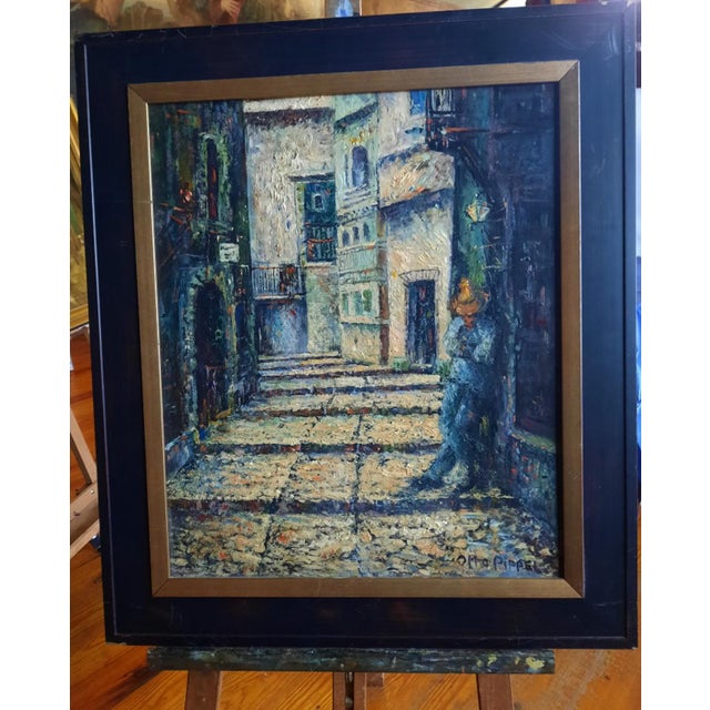 This original Impressionist oil painting on cardboard is signed "Otto Pippel" in the lower right corner. The artwork...