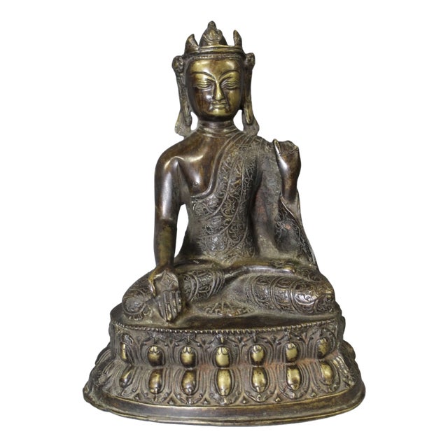 19th Century Bronze Buddha Amoghasiddhi, Nepal, 1890s For Sale