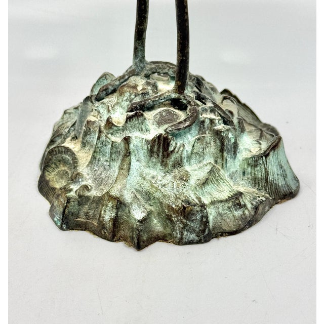 19th Century Neo Classical Grand Tour Bronze Heron Candle Holder For Sale - Image 12 of 15