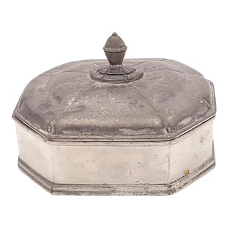 Octagonal Pewter Box, France Circa 1970 For Sale