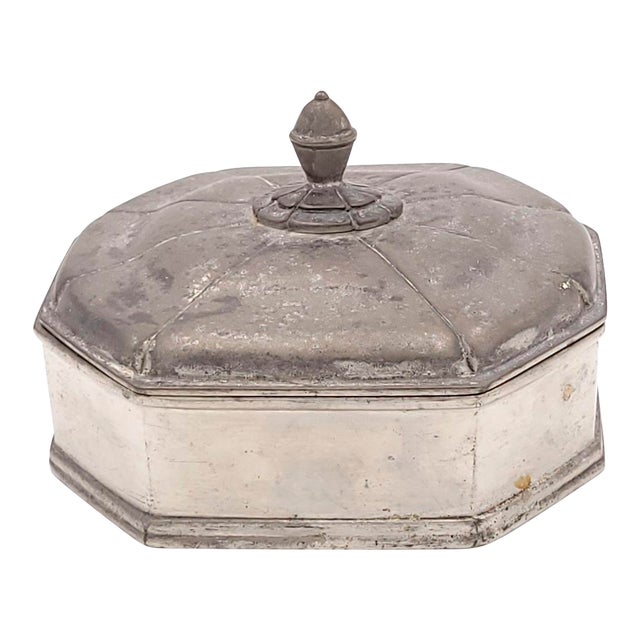 Octagonal Pewter Box, France Circa 1970 For Sale