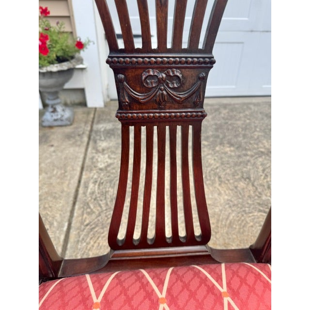 Wood Vintage Mahogany Set of 4 English Chippendale Style Dining Chairs Ball and Claw Feet For Sale - Image 7 of 17