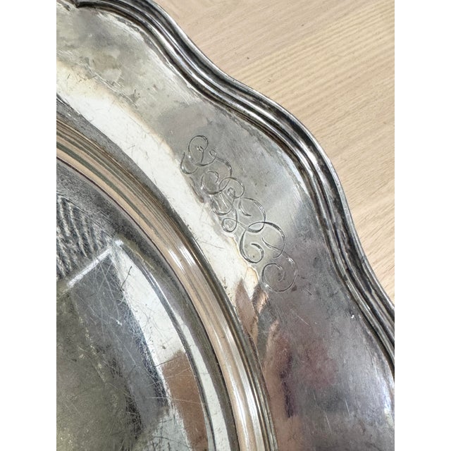 Traditional Vintage Paul N Lackritz Silverplate Serving Tray For Sale - Image 3 of 5