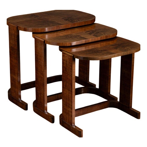Art Deco Nesting Tables from De Coene, 1930s, Set of 3 For Sale