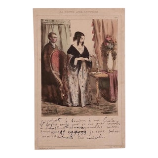 Unknown - La Boite Aux Lettres - Original Lithograph on Paper - 19th Century For Sale