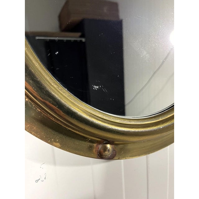 Brass Porthole Wall Mirror from Deutsche Werkstatten, 1950s For Sale - Image 6 of 11