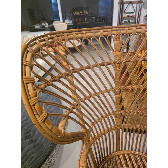 Gio Ponti Rattan Peacock Chair, Circa 1960s, Attributed to Gio Ponti and Lio Carminati For Sale - Image 4 of 8