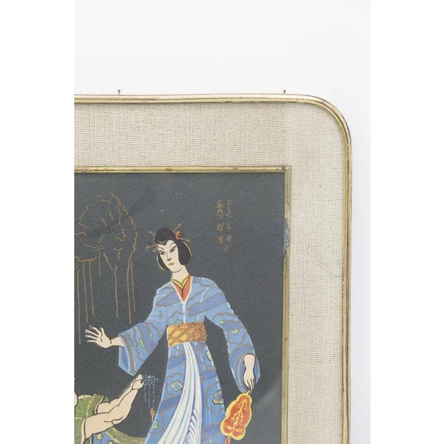 Framed Japanese Print Depicting Wedding, Early 1900s For Sale - Image 4 of 8