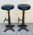 Metal Early 1900s Antique Heavy Cast Iron Bar Stools Barley Twist- A Pair For Sale - Image 7 of 14