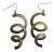 Vintage 1980’s Brass Serpentine Style Earrings, A Pair For Sale