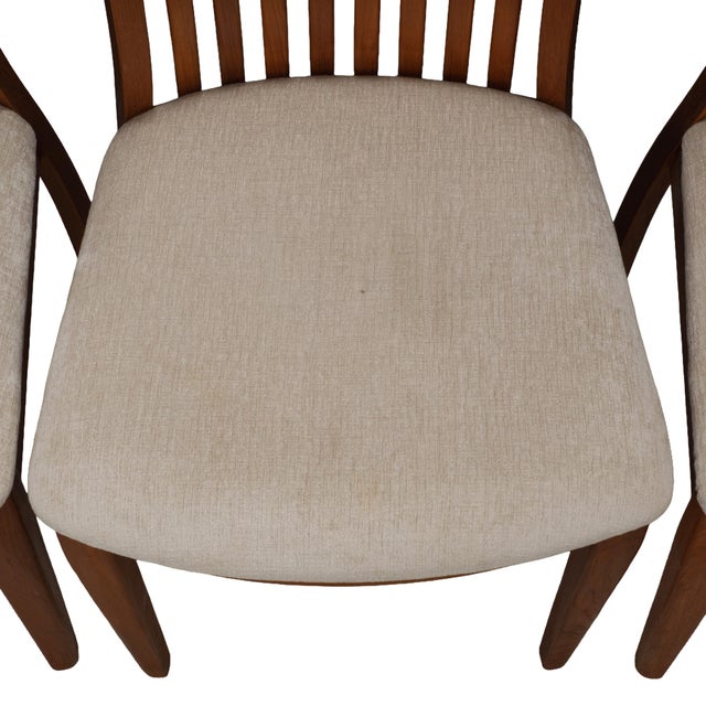 Set of 4 Benny Linden Solid Teak Slat Back Dining Chairs Mid Century Modern Scandinavian For Sale - Image 11 of 17