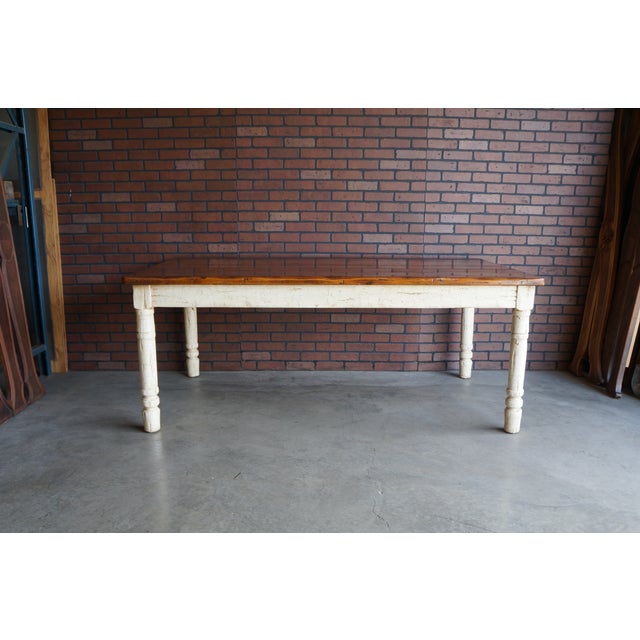 Farmhouse Rustic Farmhouse Dining Table and Pair of Arm Chairs For Sale - Image 3 of 17