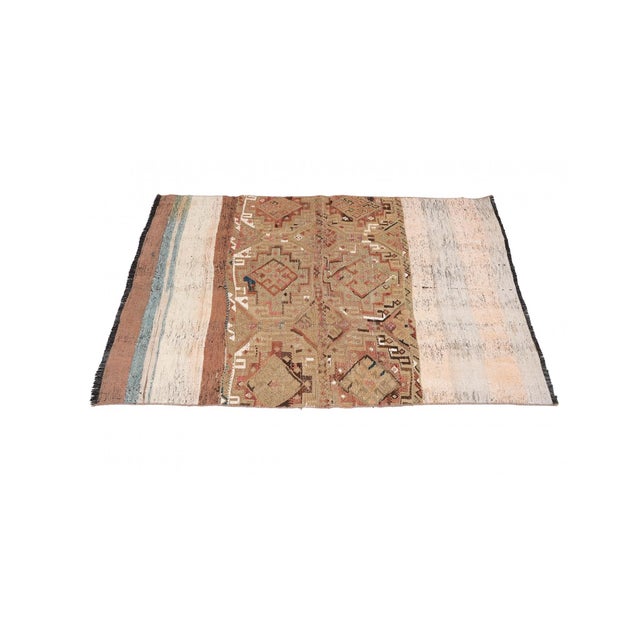 Mid-Century Modern Vintage Embroidered Turkish Kilim Rug - 3`9″ X 5`1″ For Sale - Image 3 of 6