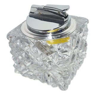 Cut Glass and Silver Lighter, Spain, 1980s For Sale