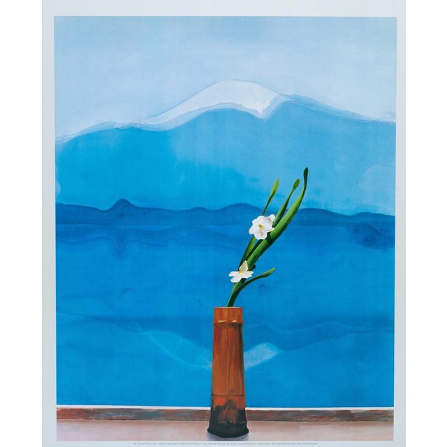 David Hockney (1937) Mount Fuji and Flowers Original color poster after the 1972 artwork On poster paper, 59 x 84 cm...