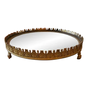 Antique French Empire Bronze Table Mirror With Gallery