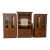 1980s Tommy Bahama Style Curio Cabinets / Wall Unit/ Entertainment Center, 3 Pieces For Sale