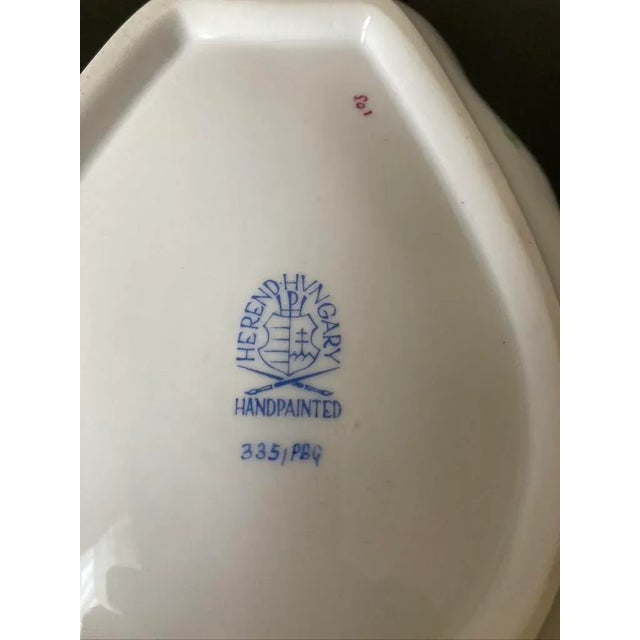 Green Mid 20th Century Herend Porcelain Jewelry Dish With Handpainted Shell Design For Sale - Image 8 of 18