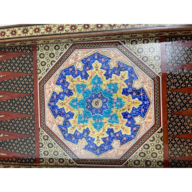 Moorish Persian Inlaid Micro Mosaic Backgammon and Chess Board For Sale - Image 10 of 12
