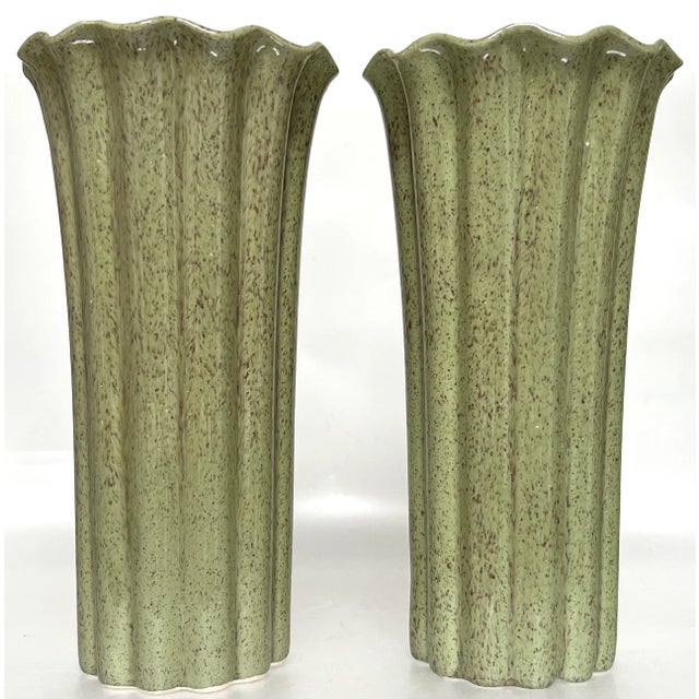 Mid-Century Modern A Pair of Tall Mid 20th Century Studio Pottery Vases For Sale - Image 3 of 7