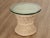 1980s Quality Vintage Round Wicker Rattan Glass Top Side Table For Sale - Image 5 of 13