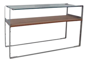 Art Deco Machine Age Donald Deskey Style Chrome Sofa Table Console