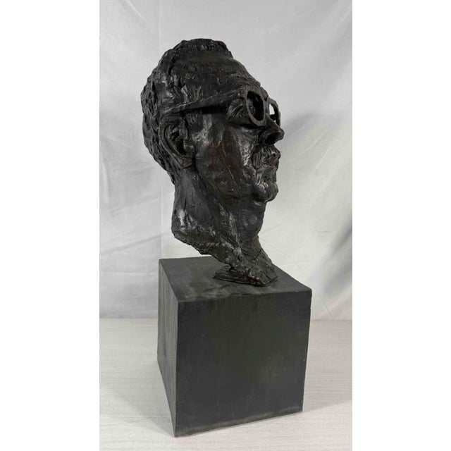 "Hbs Head I" — Bronze Self-Portrait Bust, Herbert Simon Estate, 1999 For Sale - Image 4 of 7