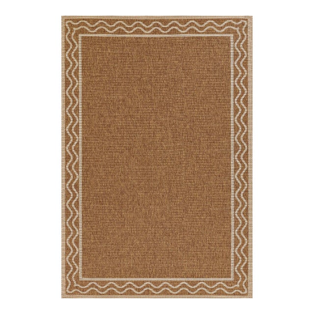 Erin Gates by Momeni Saybrook Ripple Natural Indoor/Outdoor Area Rug 9' X 12' For Sale
