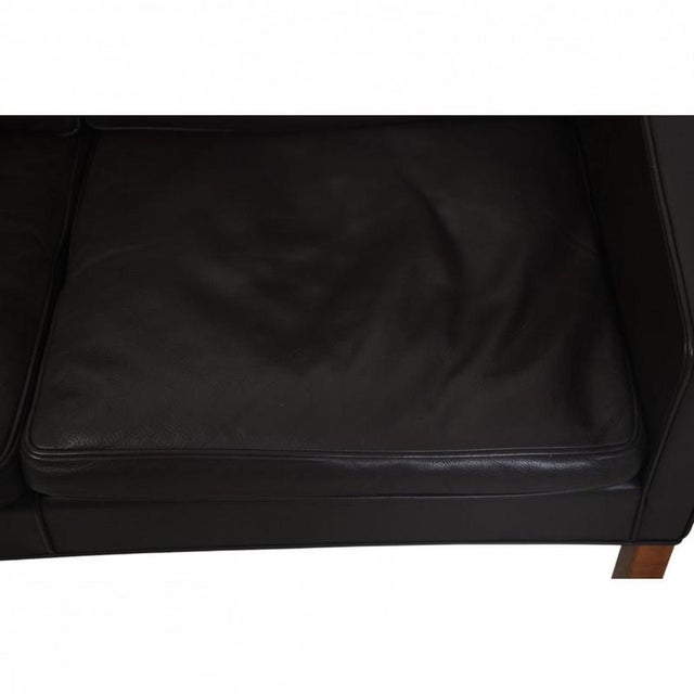 Model 2208 2-Seater Sofa in Black Leather by Børge Mogensen, 1990s For Sale - Image 10 of 18