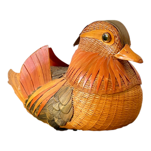 Vintage Shanghai Handicrafts Weave Rattan Bird