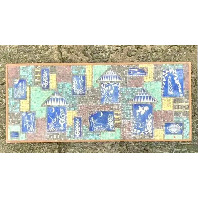 This eye-catching mosaic tile wall sculpture embodies the essence of mid-century modern design with a vibrant mix of...