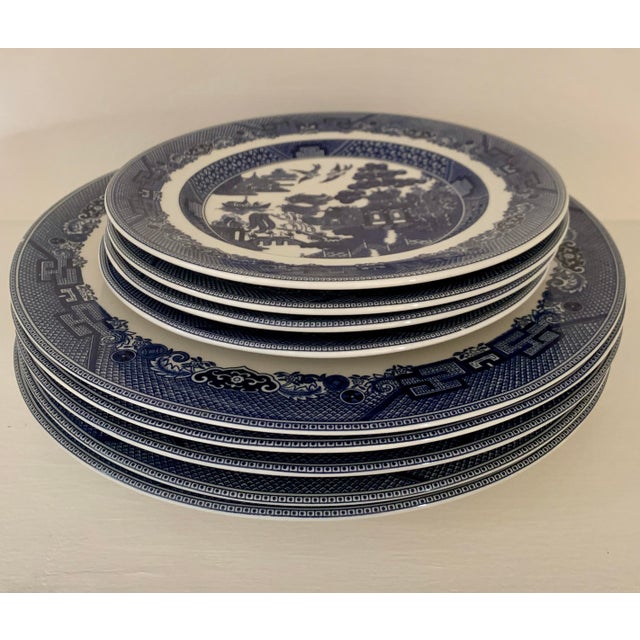 Late 20th Century Blue Willow Johnson Bros Dinner Ware -Set of 9 For Sale - Image 5 of 6