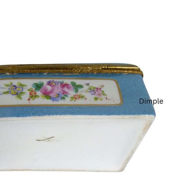 Antique French Sèvres-Style Porcelain Hinged Trinket Box - Birds & Flowers, Late 19th C. For Sale - Image 10 of 14