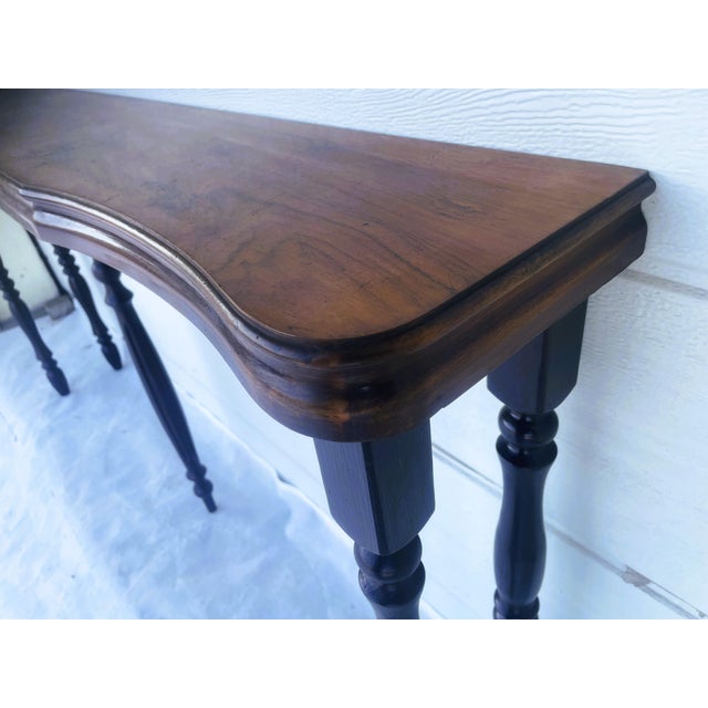 Long Antique Black and Walnut Console Table, Western Europe, Late 19th Century For Sale - Image 12 of 18
