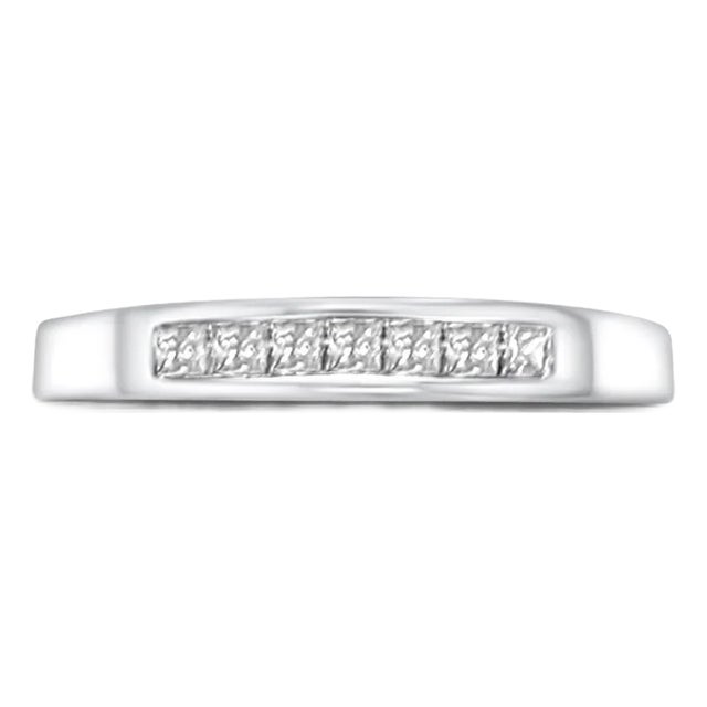 Princess Cut Women's Wedding Band .27cttw 14k White Gold, Size 8 For Sale